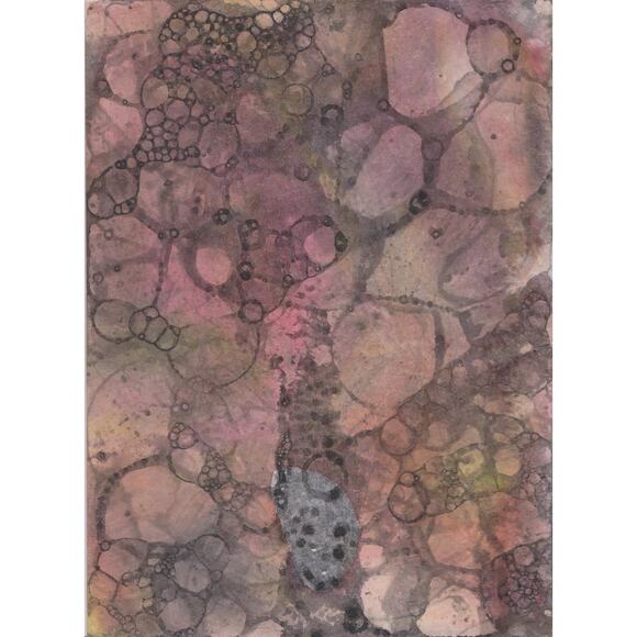 Original Abstract Painting "Ocean Floorbed" 5 x 7 inch  painting muted tones - Picture 3 of 5
